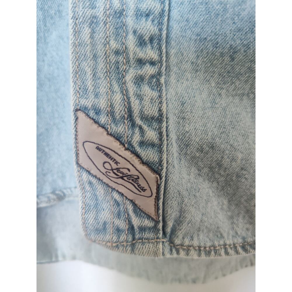 Levi's Men's L Solid Blue Denim Button-Up Shirt Long Sleeve Pockets - Picture 3 of 15